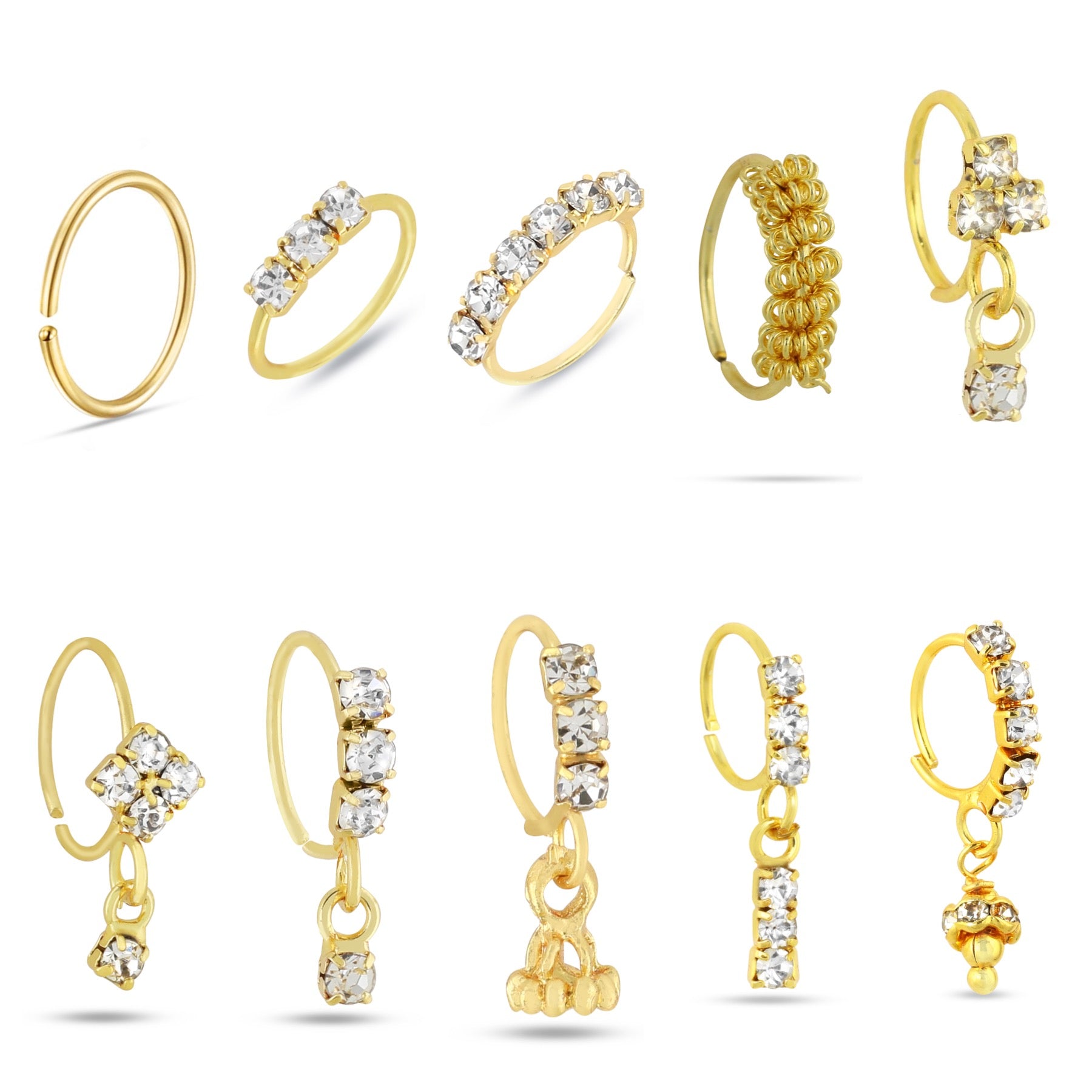 Lavari Jewelers Women's Faux Hoop L-Shape Nose Ring, 14K Yellow Gold, 20  Gauge