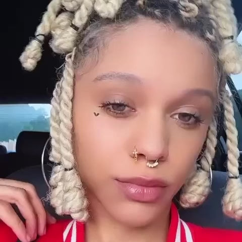Gold Plated Ornamental Cross Nose Ring