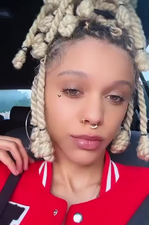 Gold Plated Ornamental Cross Nose Ring