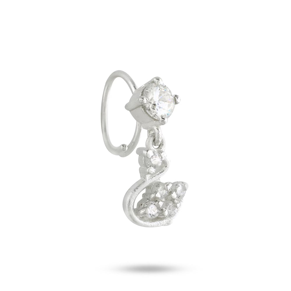 14k Gold Plated Silver Nose Ring with Hook Design