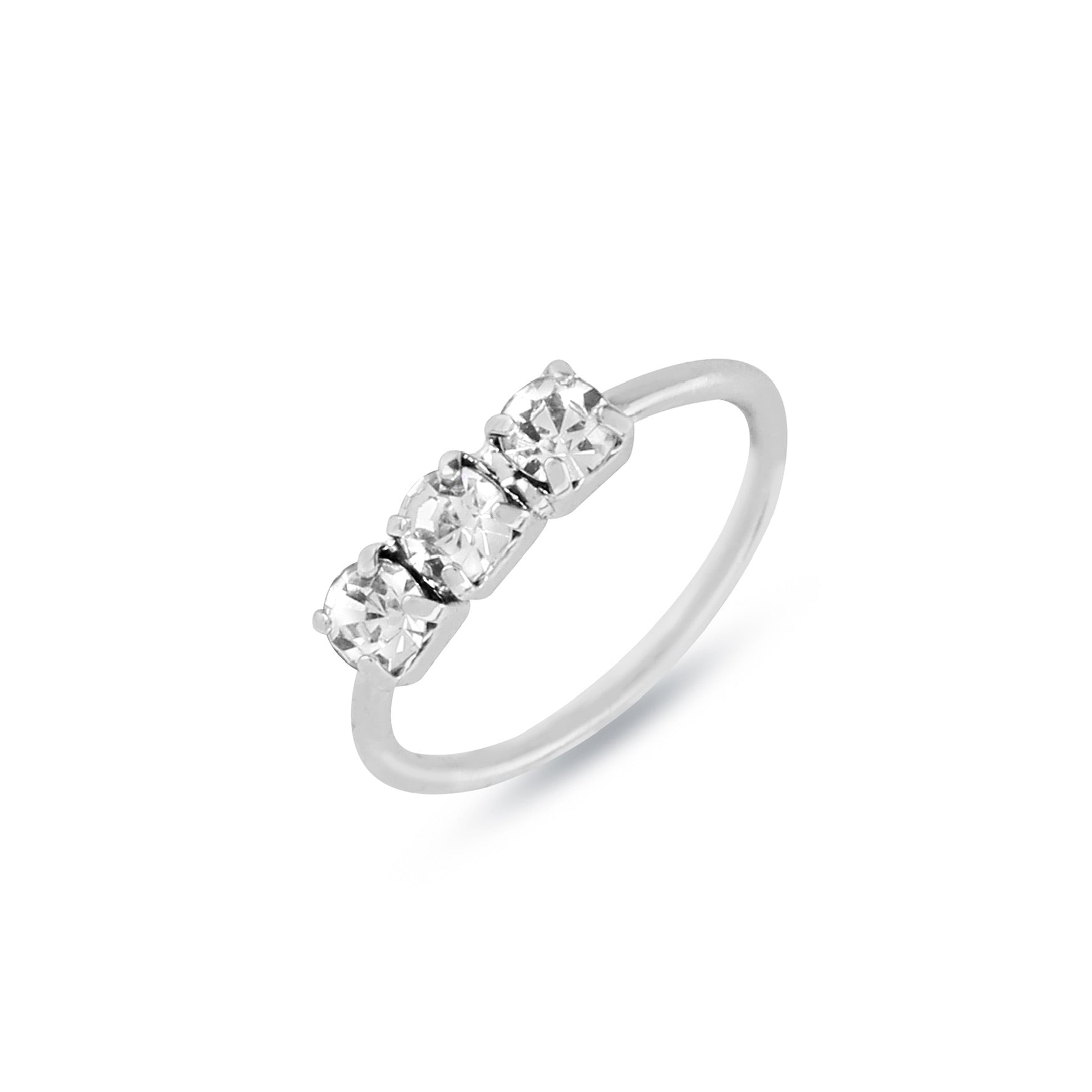 Silver & 5 Diamond Nose Ring