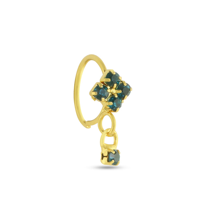 Set of 6 of 4 Diamonds and Dangling End Nose Rings