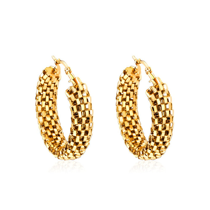 Snake Scale Gold Earrings