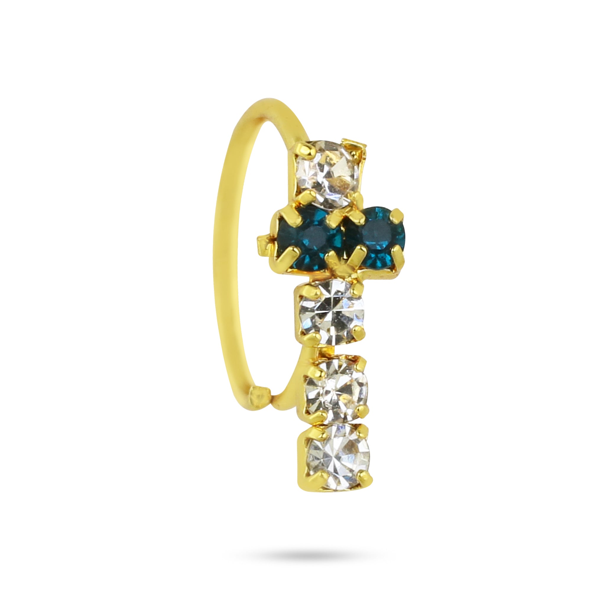 Dangling T Shape Diamond Nose Ring