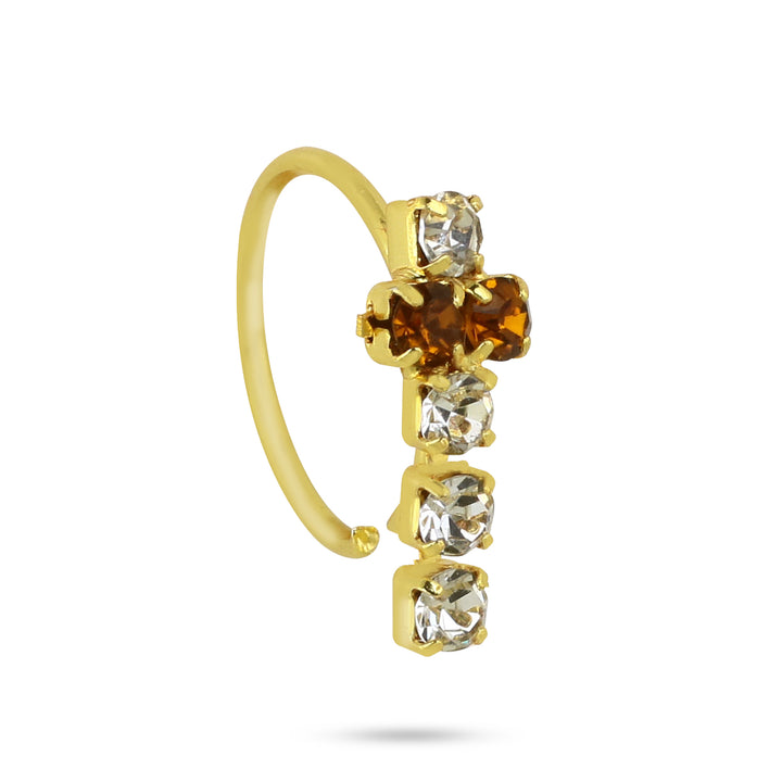 Dangling T Shape Diamond Nose Ring