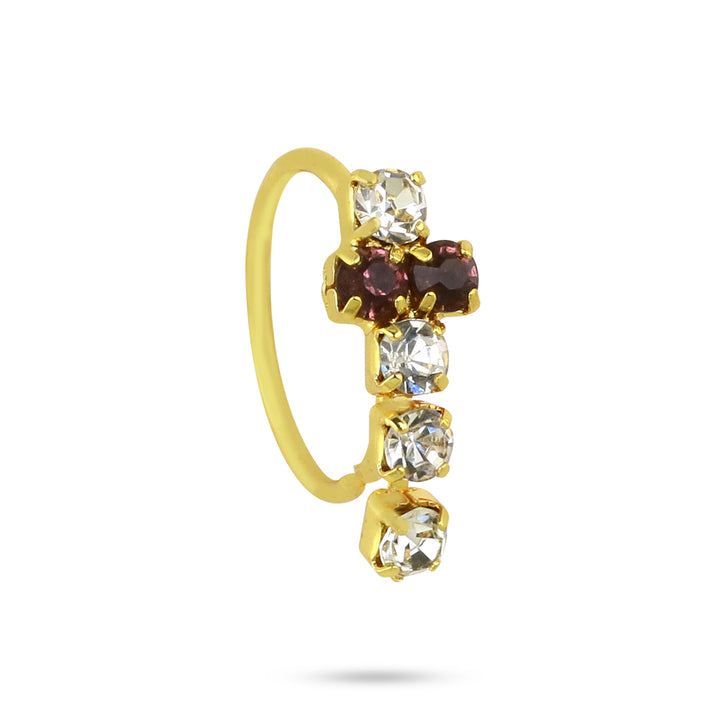 Dangling T Shape Diamond Nose Ring