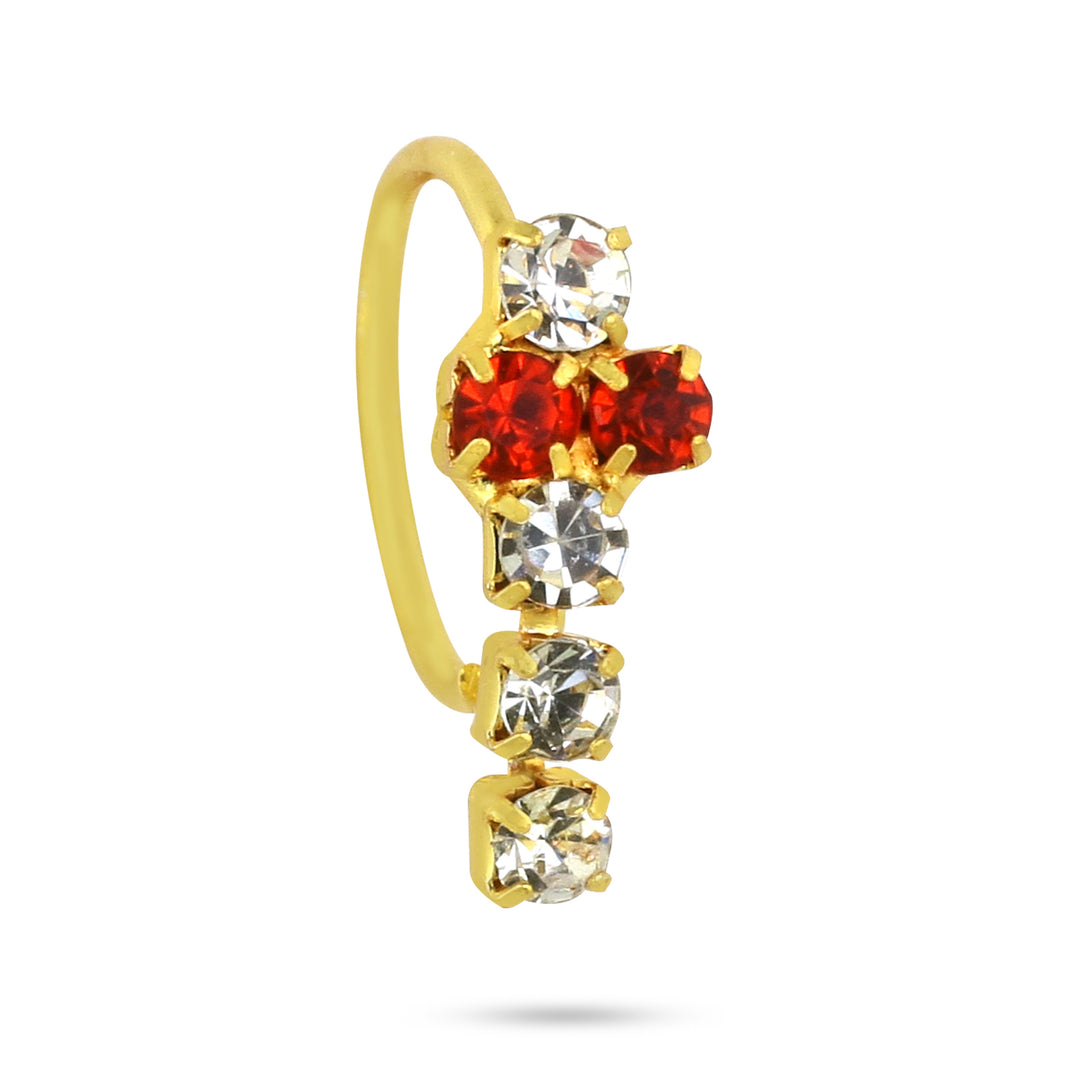 Dangling T Shape Diamond Nose Ring