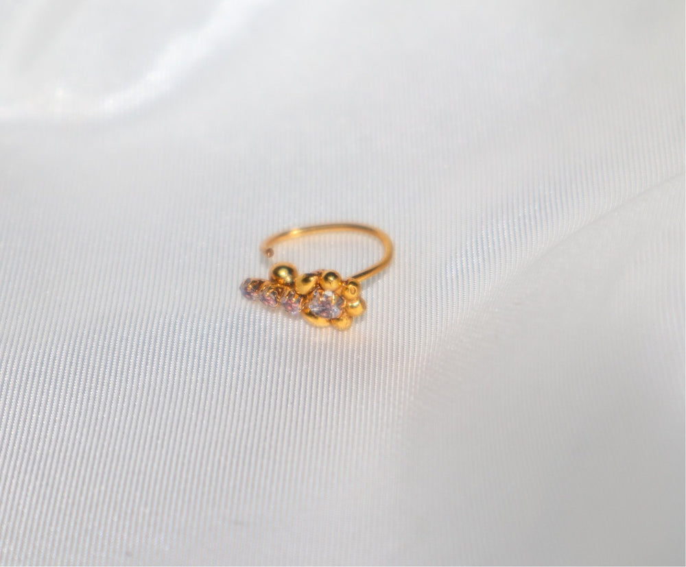 14k Gold Plated Sunflower Hoop Nose Ring