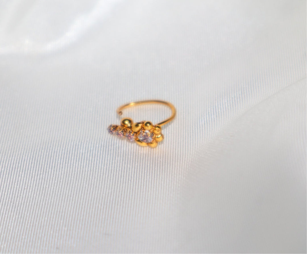 14k Gold Plated Sunflower Hoop Nose Ring