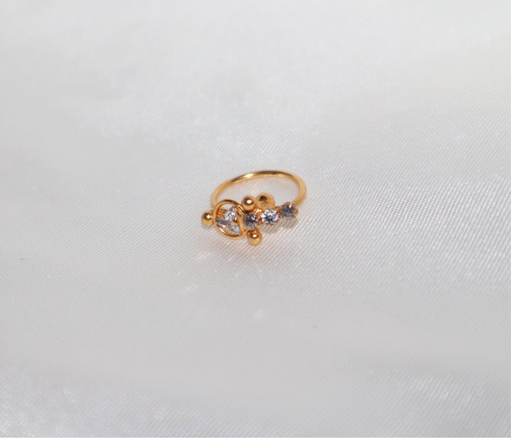 14k Gold Plated Circle Sword Hoop Nose Ring