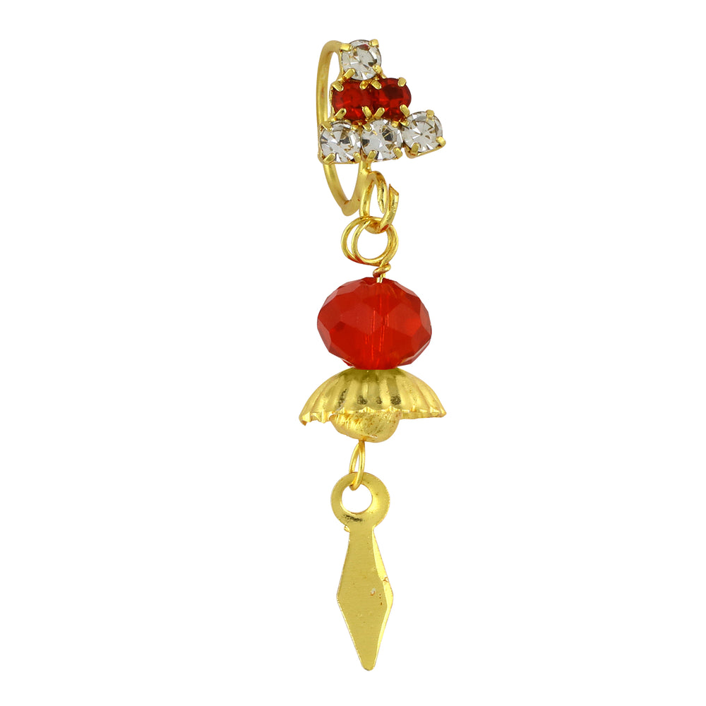 Diamond Triangle with Dangling Umbrella End Nose Ring