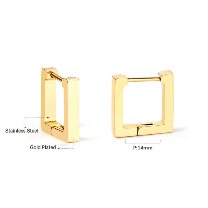 Thin Square Gold Earrings