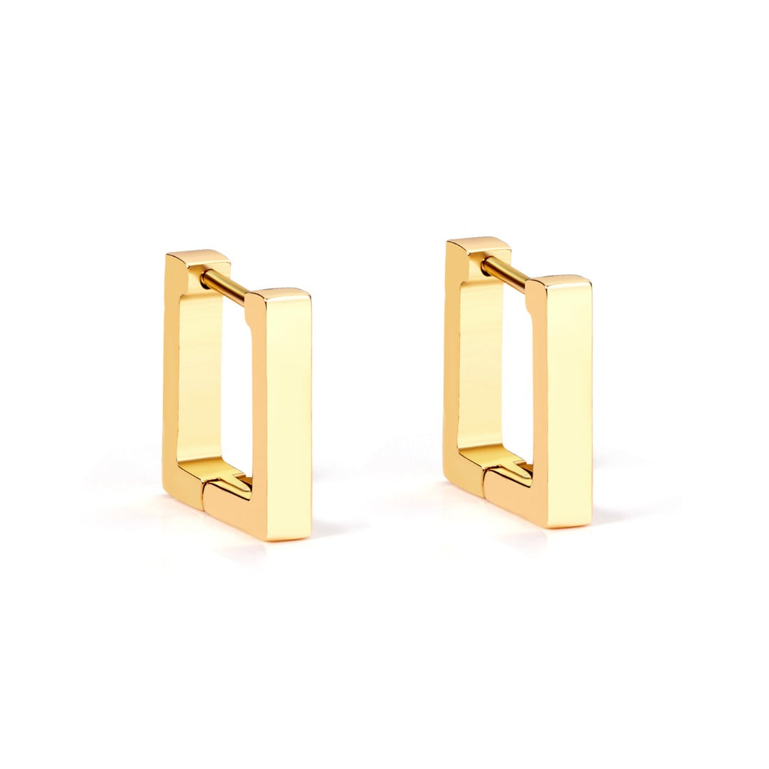 Thin Square Gold Earrings