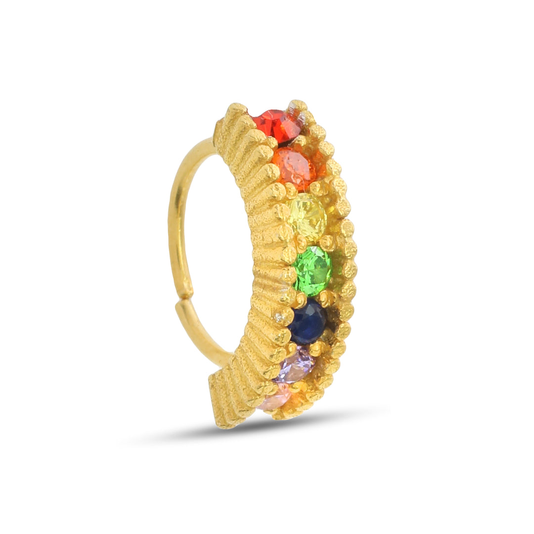 14K Gold Plated Rainbow Hoop Nose Ring