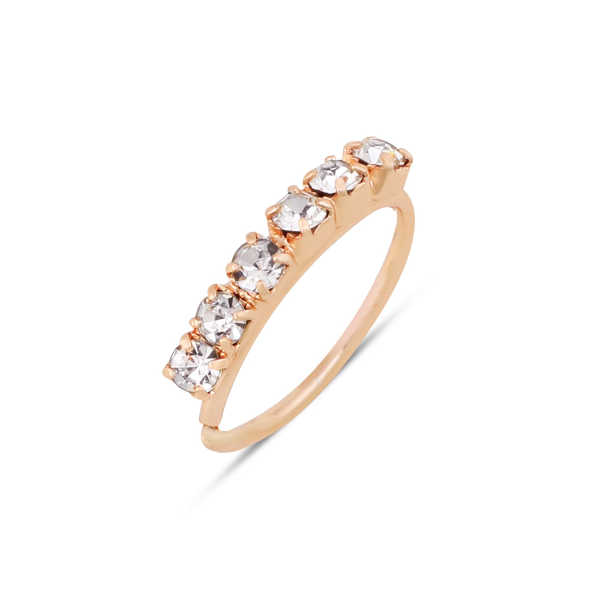 Rose Gold & Diamond Nose Ring