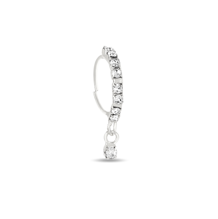 8 Diamond Dangling Nose Ring With Diamond End