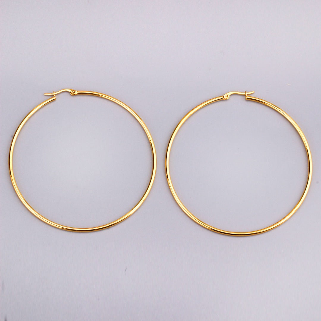 14K Gold Plated Hoop Gold Earrings