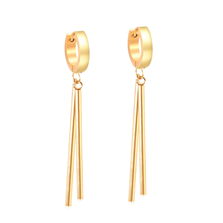 Duel Stick Gold Earrings