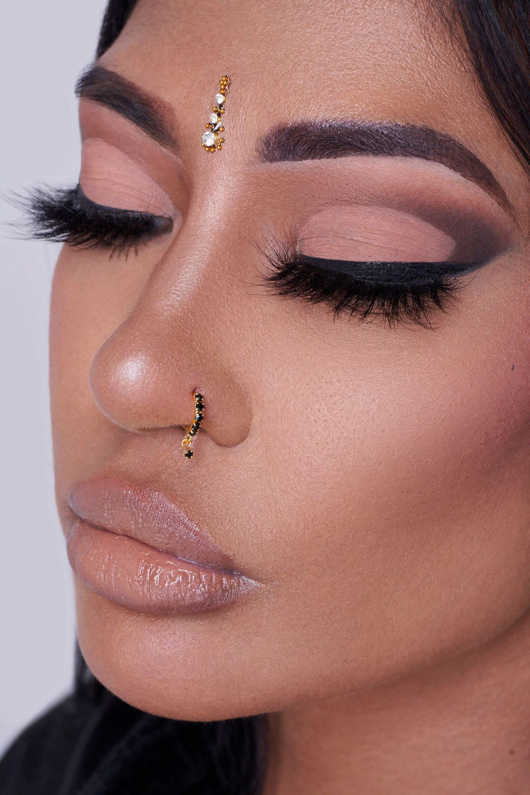 Black Diamond Dangling Nose Ring – Indian Goddess Boutique llc