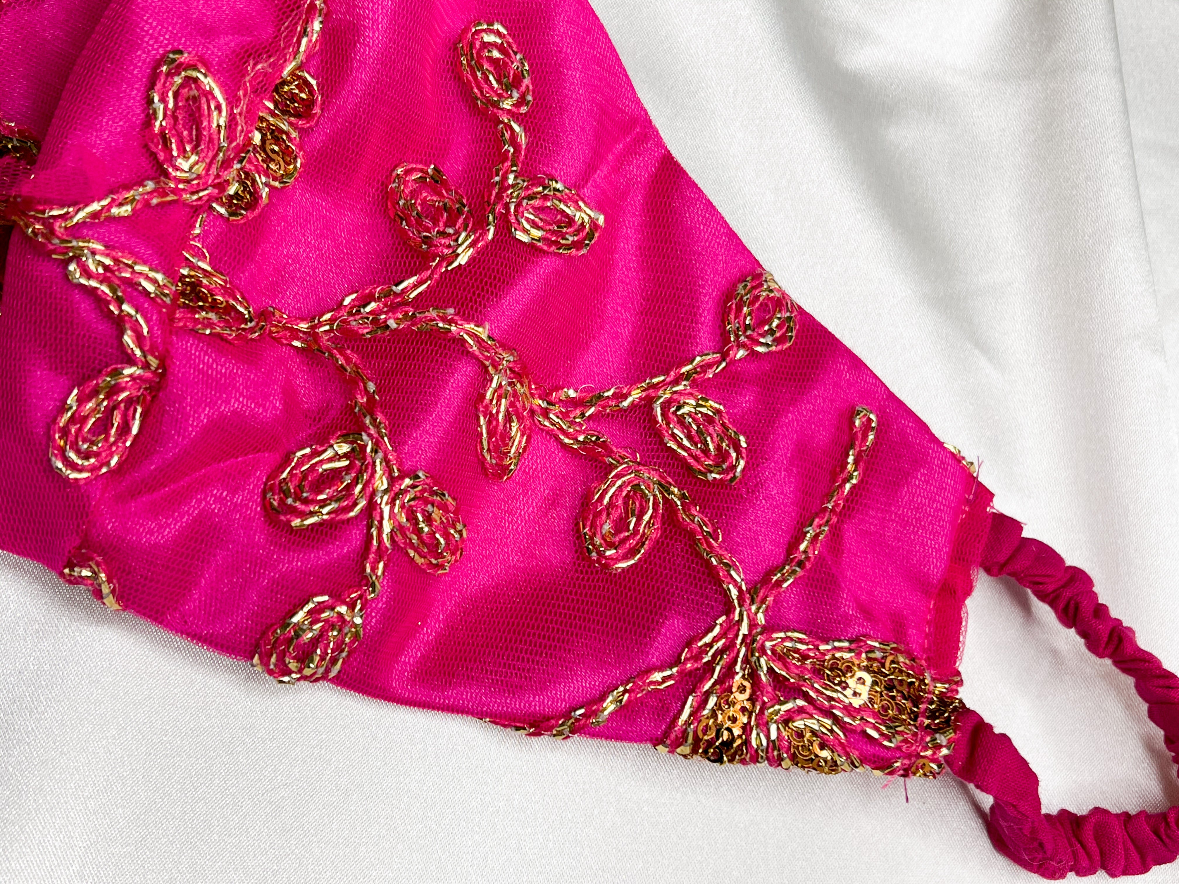 Hot Pink and Gold Goddess Face Mask