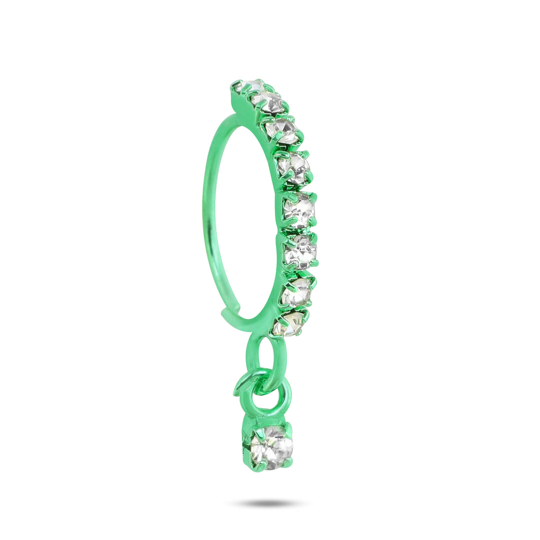 Neon Colored 9 Diamond Nose Ring Set