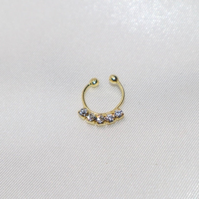 5 Diamond Gold Septum Hoop Nose Ring