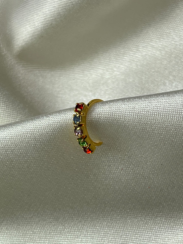 Multicolored Diamond Nose Ring