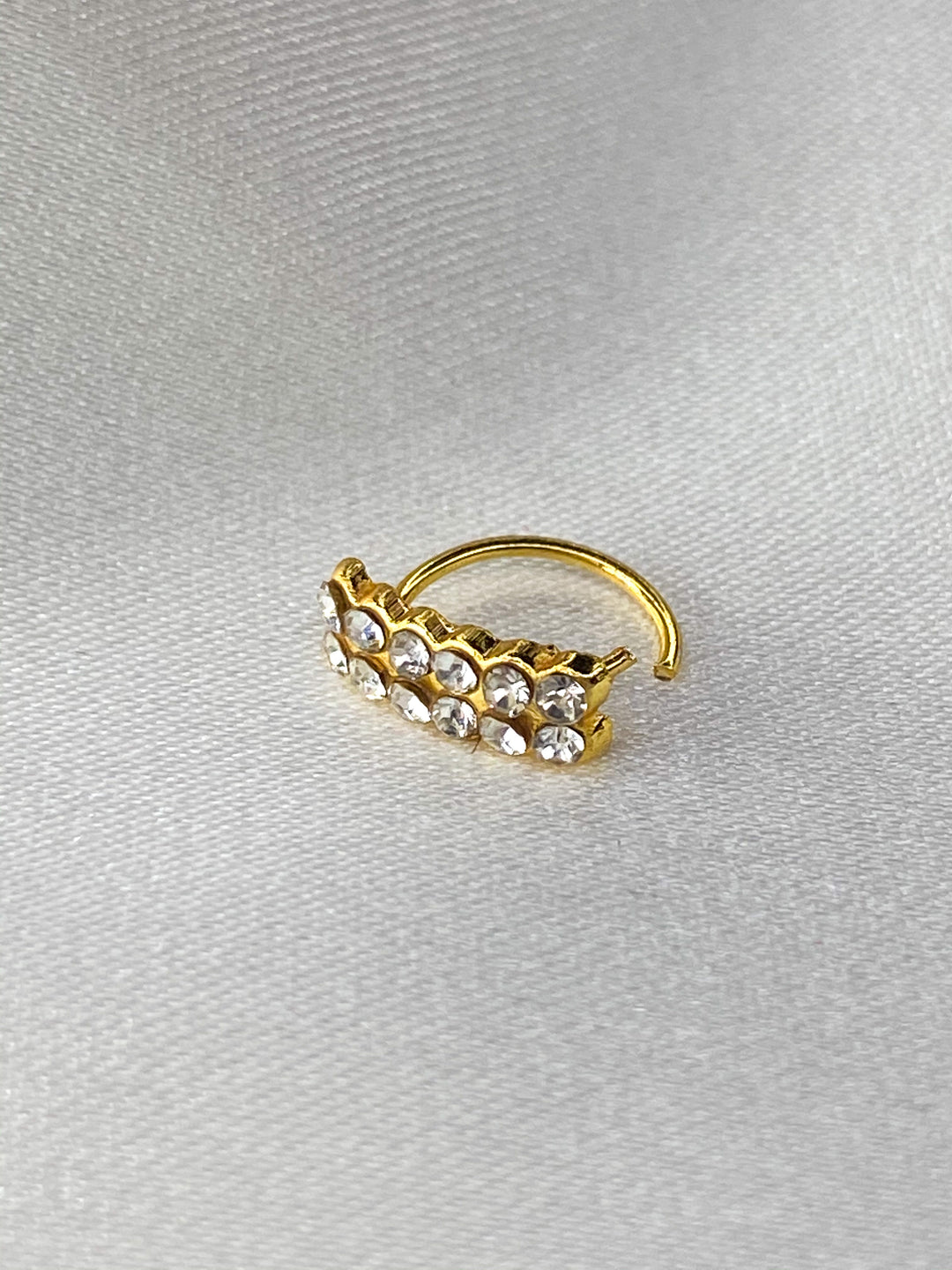 Thick Gold and Diamond Nose Ring