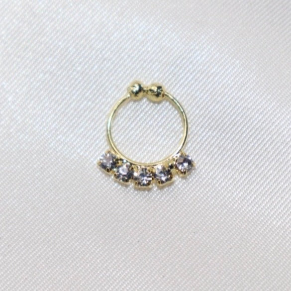 5 Diamond Gold Septum Hoop Nose Ring