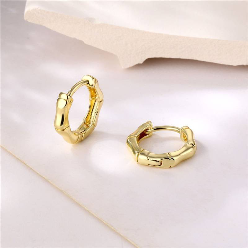 Mini Hexagon Gold Hoop Earrings