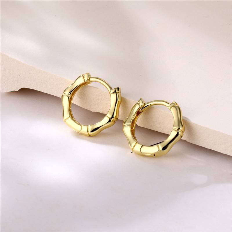 Mini Hexagon Gold Hoop Earrings