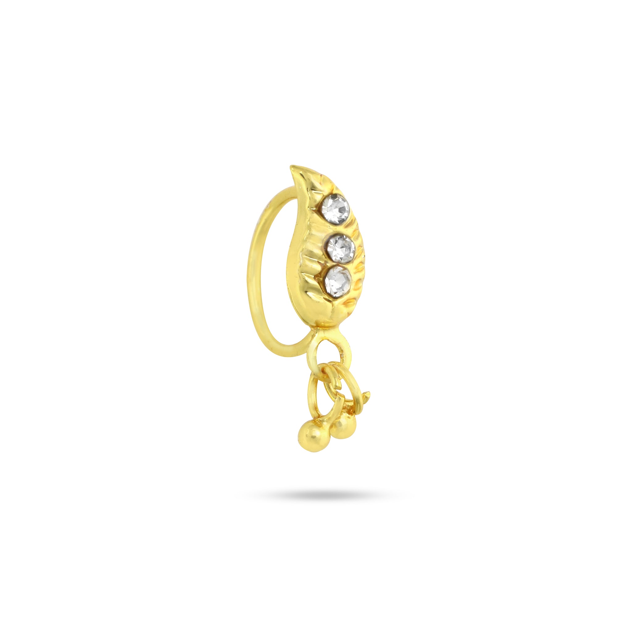 Golden American Diamond Screw Non Pierced Nose Ring – Amazel Designs