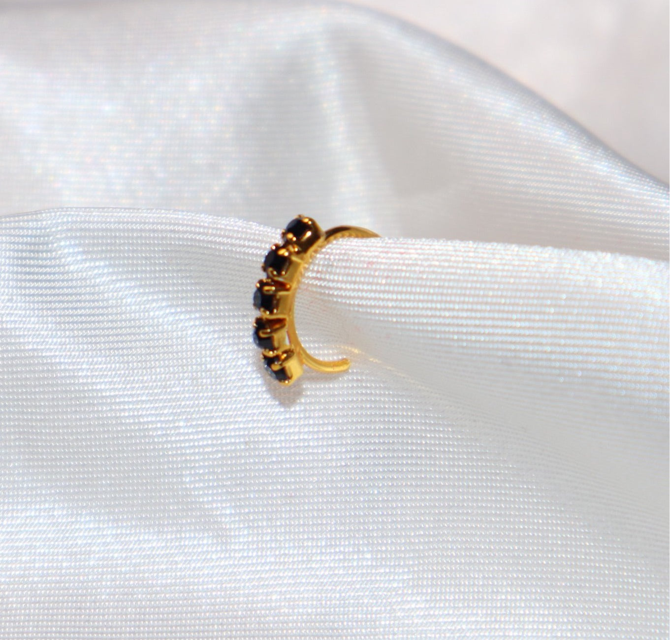 Black Diamond Hoop Nose Ring