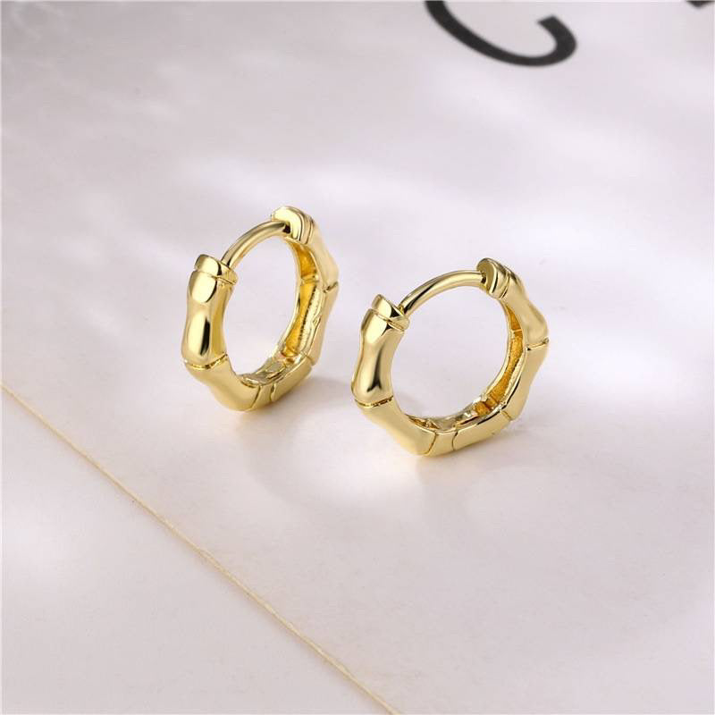 Mini Hexagon Gold Hoop Earrings