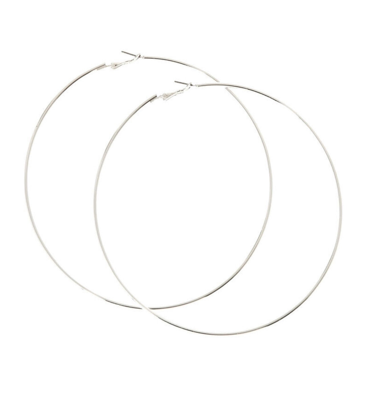 Big Silver Hoop Earrings