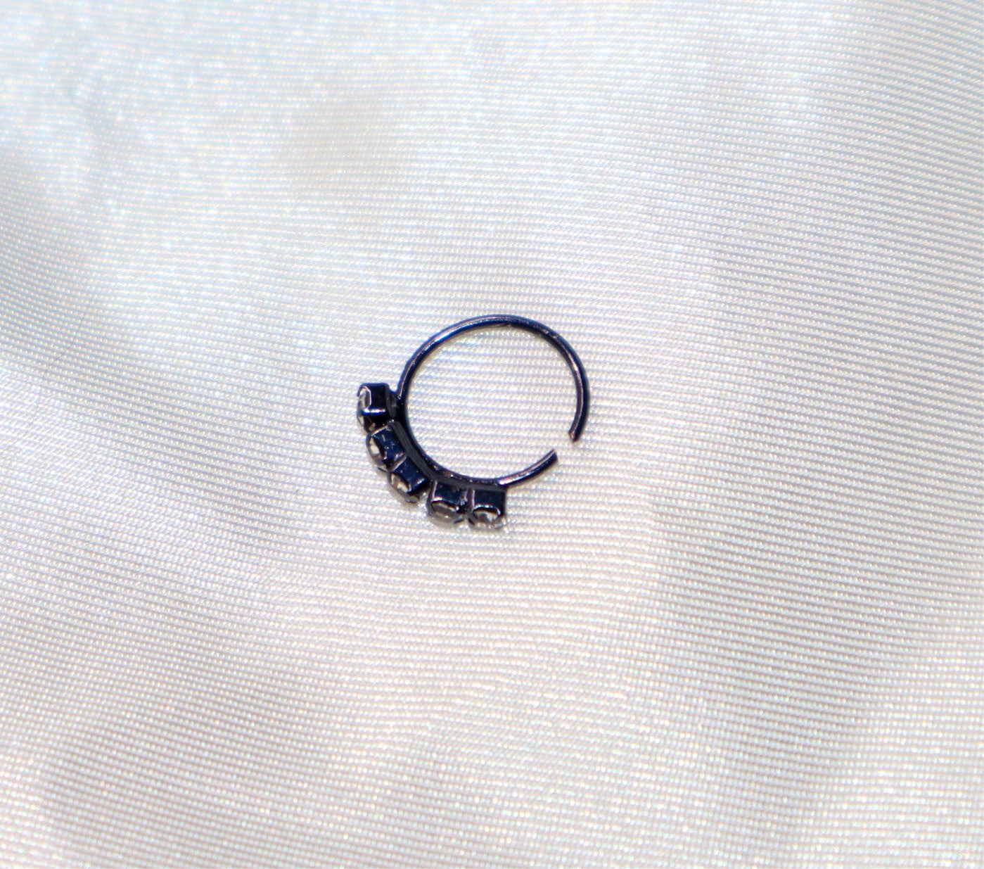 Small black store hoop nose ring