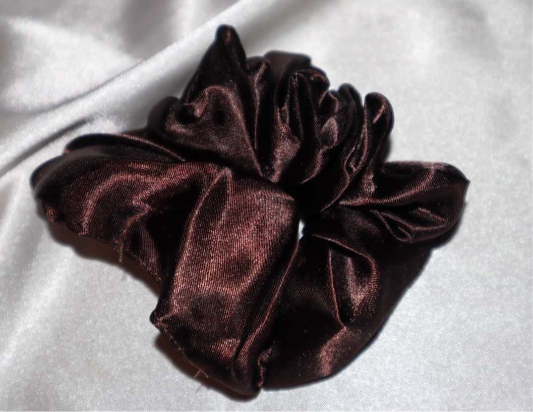 Dark Chocolate Brown Silk Scrunchie