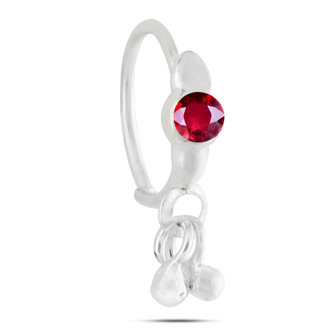 Silver, Red, and Pink Nose Ring Set
