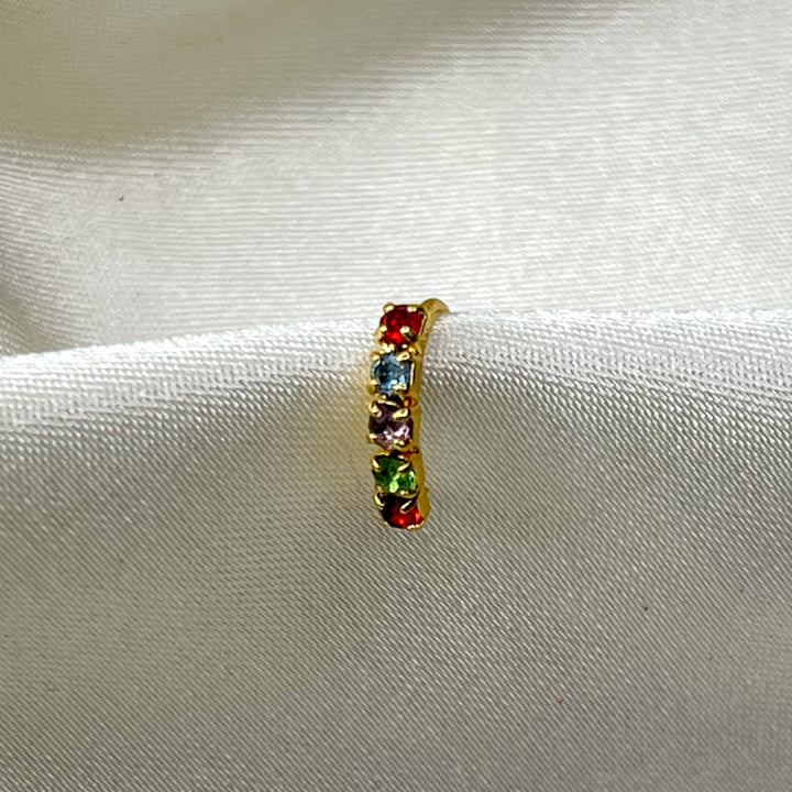 Multicolored Diamond Nose Ring