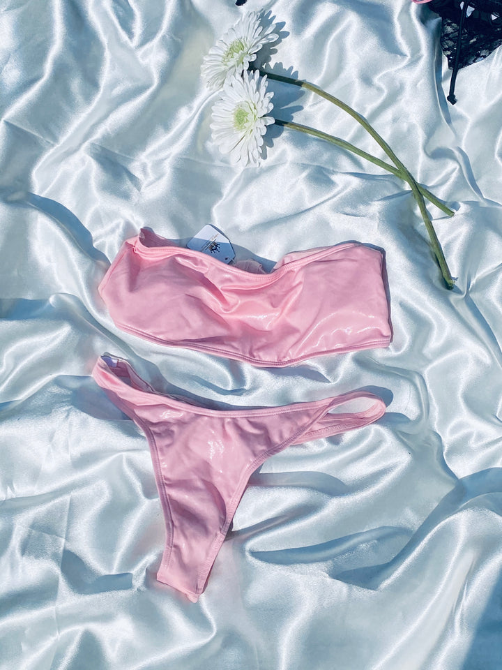 Bubble Gum Pink Leather Bikini