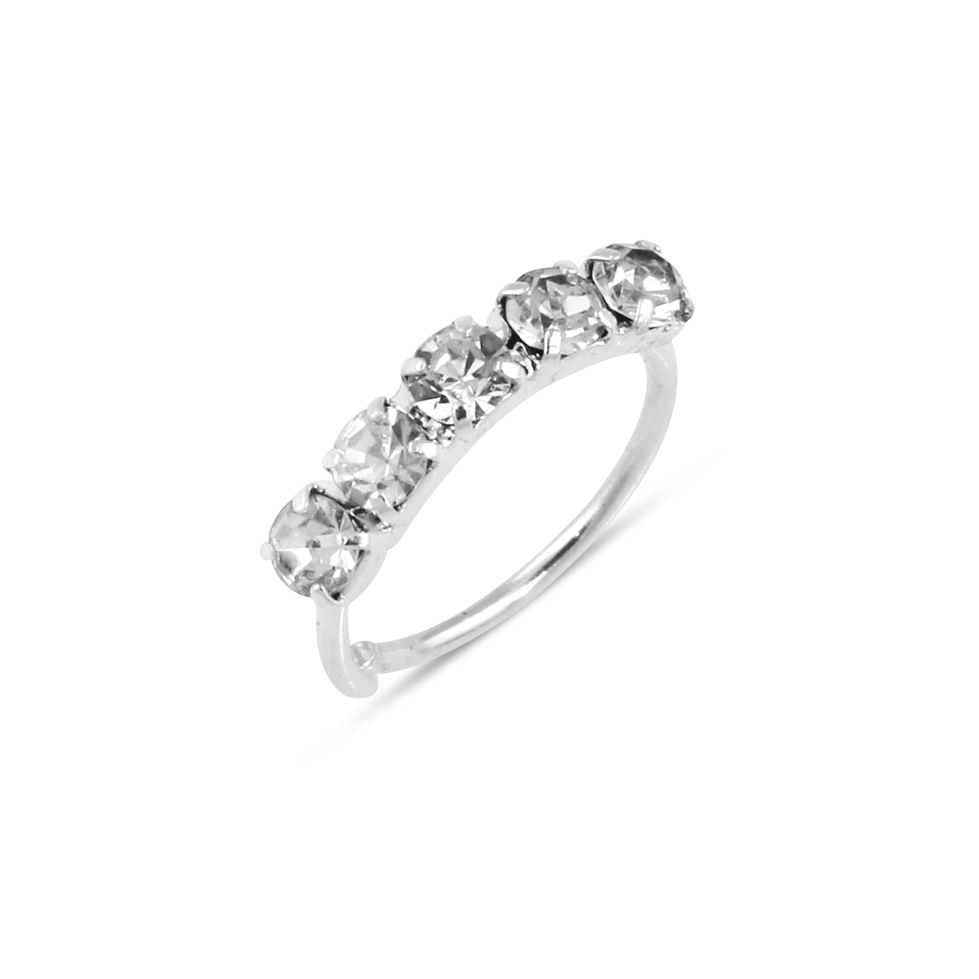 Silver & 5 Diamond Nose Ring